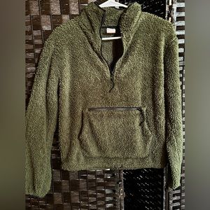 Fuzzy olive green sweatshirt